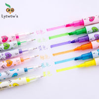 6pcs/set Cartoon stationery Colorful Heart Double Headed Fluorescent Pen Hook Highlighter Color Marker Pen Cute graffiti paint-Yuerek