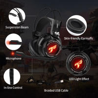 Somic Gaming Headset 7.1 Virtual Surround Sound Headphone with Microphone Stereo Headphones Vibrate for PC Computer Laptop G941