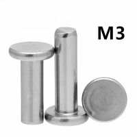 100PCS M3x5/6/7/8/10/12/14/15/16/18/20mm 304 Stainless Steel Rivets Flat Head Solid Percussion Rivet GB109