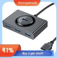 HONEYDEWD เมาส์คีย์บอร์ด ขยายอะแดปเตอร์ ความเร็วสูงความเร็วสูง USB Expander การส่งข้อมูล ฮับ USB 3.0 มี4พอร์ต