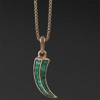 David Yurman สร้อยคอ ROMAN CLAW AMULET ใน18K สีเหลืองทองกับ PAVÉ EMERALDS