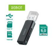 Bảo Hành 12 Tháng Thiết Bị Đọc Thẻ Nhớ USB 3.0 ROBOT CR102 Đen - Khe Cắm