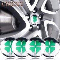 Auto parts 4pcs/lot 56mm lucky four green Clover delta car Wheel Center Hub Cap Badge for Universal car