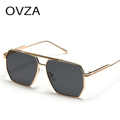 OVZA แว่นกันแดดแฟชั่นนักบินสำหรับผู้ชายแว่นกันแดดขนาดใหญ่ผู้หญิงกรอบโลหะคู่ UV400เลนส์ S4061