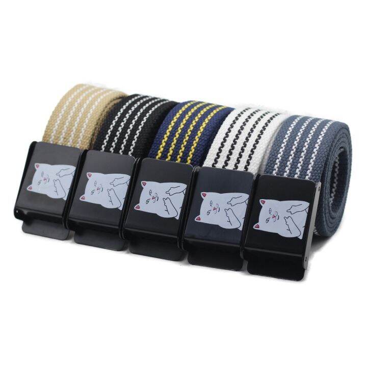 printed-canvas-belt-alloy-automatic-buckle-multi-color-optional-unisex