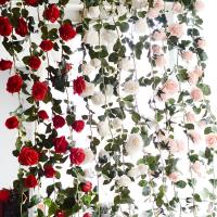 Artificial Rose Vines Fake Rose Vine Flowers Plants Bedroom Aesthetic Spring Summer Suspending Artificiales Decoration for Room Tea Party Wedding Arch Decor candid