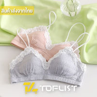 สินค้าพร้อมส่งจากไทย?TOPLIST? (TL-N651)เสื้อในสีพาสเทล แต่งขอบลูกไม้ น่ารักมากก