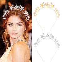 1Pcs Star Shape Headband เทศกาลของขวัญสำหรับ Queen เจ้าสาวผม Hoop คริสต์มาส Rhinestone งานแต่งงานวันเกิด Party Favors