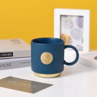 Spot parcel post Creative ins Wind Ceramic Mug Good-looking Striped Coffee Cup Office Large-Capacity Water Cup