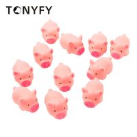 10pcs Dog Toys Cute Pink Pig Squeeze Squeaky Funny Soft Rubber Mini Chew Decompress Toy Cats Interactive Games Pet Supplies Toys