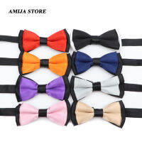 Classic Children Bow Tie Patchwork Color Kid Suit Neckwear Baby Boys Fashion Solid Color Adjustable Bowtie Two Tone Pet Dog Cat Boys Clothing