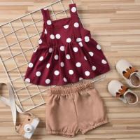 2021 Fashion Lovely Newborn Baby Girls Fashion 2-piece Outfit Set Sleeveless Polka Dot Tops+Shorts Set for Kids Girls  by Hs2023