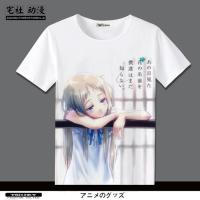 เสื้อยืดอะนิเมะโลก2D Anohana/ดอกไม้,เสื้อยืดแขนสั้นผู้ชายและผู้หญิงขนาดหน้า Kaus Anime เสื้อผ้า