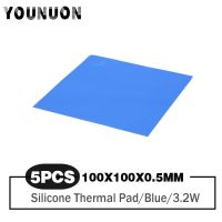 5 Pieces 0.5mm thickness 100*100*0.5mm Computer GPU CPU Heatsink Cooling Conductive Silicone Thermal Pad 3.2W Conductivity Heatsinks