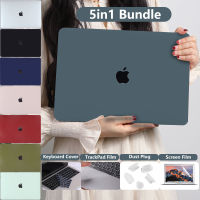 5 In 1 Matte กรณียากสำหรับ กรณี Macbook 2023 Air 15 case A2941 Air 13.6 inch M2 A2681 Pro 14 16 M1 M2Air 13 "A2337 A2442 กรณี 6 นิ้ว สัมผัสบาร์ปกปกป้องด้วยหน้าจอปกป้องฟิล์มเ