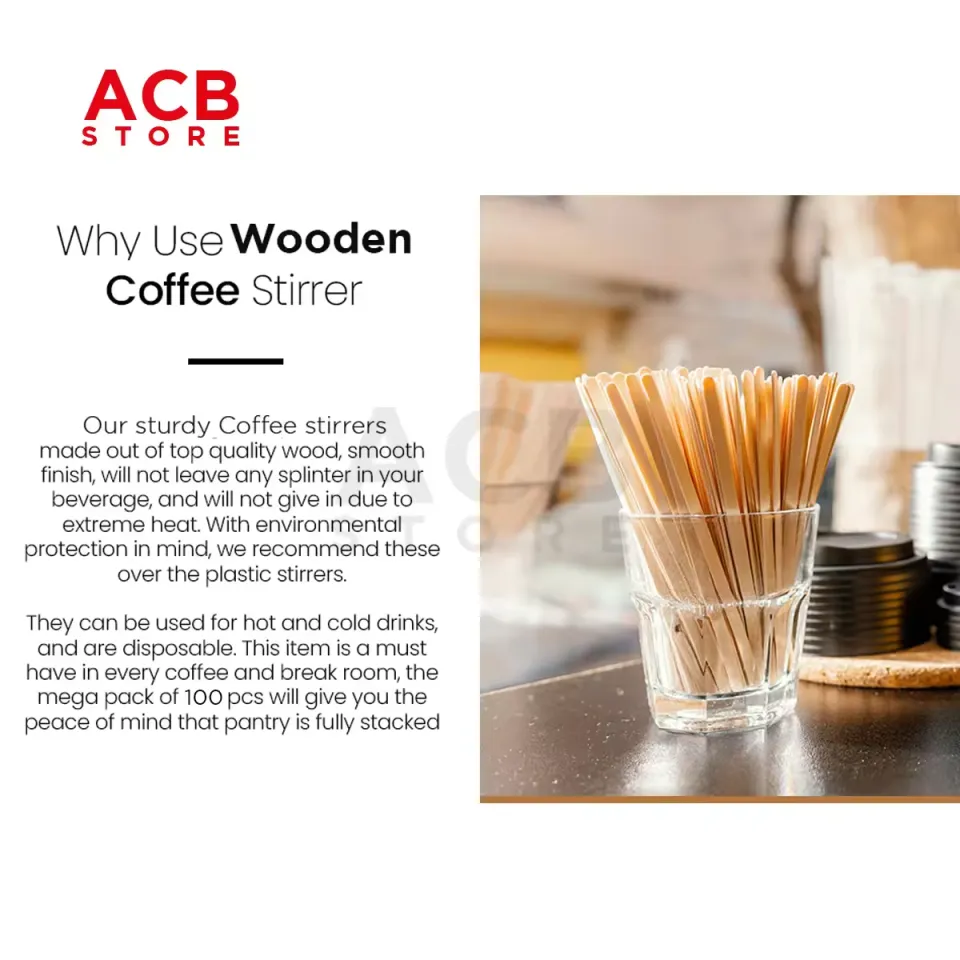 Wooden Coffee Stirrer Sticks 7.5 inch - Bio Degradable, Eco Friendly  Beverage Stirrers, Splinter Free Birch Wood - Disposable Drink Stir Sticks  for