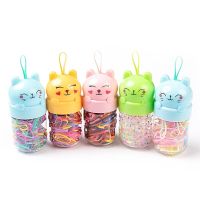 ▬✿ New Lucky Cat Cartoon Bottled Rubber Band Little Girl Tie Hair Ring Disposable Rubber Band Baby Girl Baby Hair Accessories