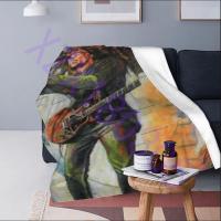 Living room, bedroom, sofa bed, maple leaf velvet blanket for picnic, Bob Marley music decoration reggae blanket 27