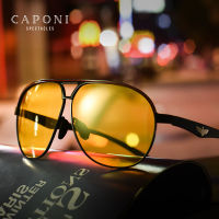 CAPONI Night Vision แว่นตากันแดดผู้ชาย Photochromic UV400 Polarized Protection แว่นตากันแดดขับรถยี่ห้อ Designer แว่นตา BSYS8606