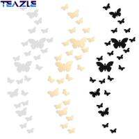 TEAZLE สติกเกอร์ผีเสื้อ3มิติ25ชิ้น/เซ็ตที่ทันสมัยสำหรับงานแต่งงานแฟชั่นตกแต่งบ้านปาร์ตี้สติกเกอร์รูปผีเสื้อศิลปะบนผนังพื้นผิวกระจก