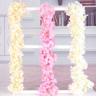 [AYIQ Flower Shop] 1ชิ้นจำลอง Wisteria ดอกไม้ผ้าไหมประดิษฐ์เถาดอกไม้ไฮเดรนเยียหวาย DIY ตกแต่งงานแต่งงานสำหรับแขวนผนังโรงแรม2เมตร