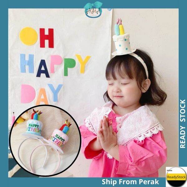 AIDA INS Korea Happy Birthday Cake Candle Hat Party Cute Headband Hari
