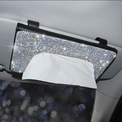 1 Pcs Crystal Car Tissue Box Towel Sets Car Sun Visor Tissue Box Holder Auto Interior Storage Decoration for BMW Car Accessories
