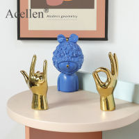 Nordic Gold-plated Creative Finger Arrangement Home Decor Modern Resin Miniature Figurines Home Decoration Accessories Desk