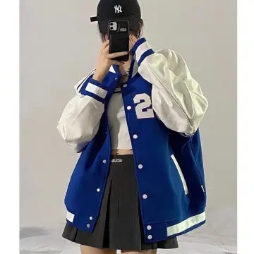 Fashion Women Varsity Jacket Korean Baseball Hip Hop Jacket Unisex  Windbreaker Vintage Bomber Jacket For Men