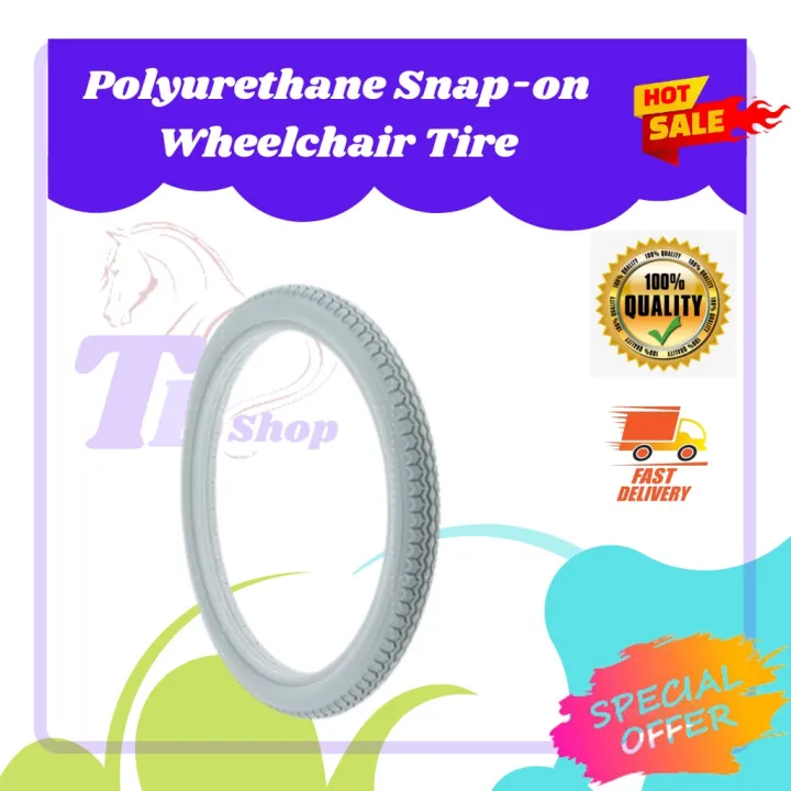 Wheelchair Tyre Tayar Solid Wheelchair Tire 24 x 1⅜ Gray & Black Lazada