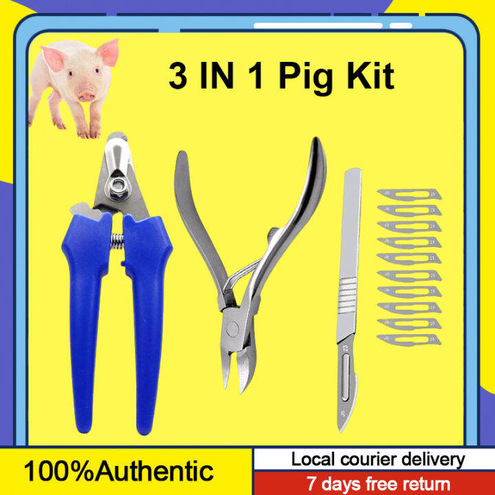 3 in 1 Pig Kit Piglets Tail Cutter + pig teeth forceps + Pig Castration
