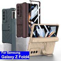 BNVBNCVBNXFBDRFH สำหรับ Samsung Galaxy Z Fold 4 3เคสเกราะบานพับแม่เหล็กฝาแข็งรวมใส่ปากกาแก้วเคสสำหรับ Galaxy Z Fold4 5กรัม