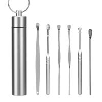 Ear Pick Cleaner Ear Cleaner Spoon Care Ear Clean Tool 6Pcs/Set Ear Wax Pickers Stainless Steel Earpick Wax Remover Curette