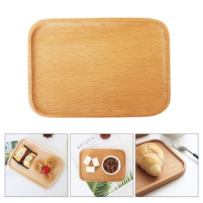 Wooden Bamboo Coffee Tea Serving Tray Cheese Pizza Baking Bread Cake Dessert Rectangular Plate Fruit Platter Sour Candy for