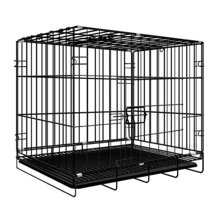 Foldable Dog Cage Pet Cage with Poop Tray Heavy Duty Dog cat cage