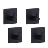 4Pcs Adhesive Hook Heavy Duty Metal Hook for Hanging Coat, Hat, Towel Robe Hook Rack Wall Mount - Bathroom &amp; Bedroom