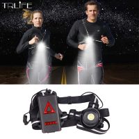 2200mAh Safety Night Outdoor Sport Running Lights L2 LED Night Running Flashlight Warning Lights Cycling USB Charge Chest Lamp