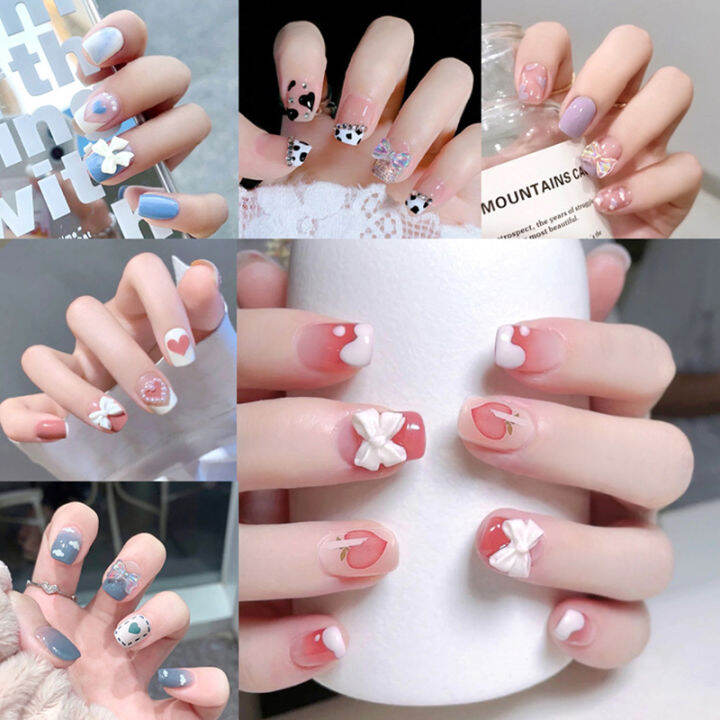 csndices-ใหม่สวม-rhinestone-เล็บแพทช์ปลอมเล็บสำเร็จรูป-french-short-nail-sticker