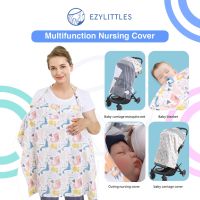 Ezylittles ผ้ากันเปื้อนอเนกประสงค์สำหรับให้นมลูกผ้าคลุมให้นมเด็กทารกให้อาหารเด็กทารกตาข่ายให้อาหารใช้งานกลางแจ้ง