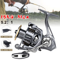 FreeShip Spinning Reel AD2000-7000 Sea Rod ตกปลา Reel โลหะ Rocker 5.2: 1ความเร็ว15กก. ลากสูงสุดน้ำเค็ม Reel สำหรับตกปลา3 + 1 Spinning Reel