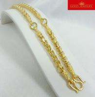 Gold-Jewelry เครื่องประดับ สร้อยคอ สร้อยทอง เศษทองคำเยาวราช ลายปล้องเต๋า 3 ห่วง น้ำหนัก5บาท ความยาวสวมหัวได้