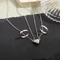 Korean Fashion Magnetic Couple Necklace For Lovers Best Friends Candy Heart Pendant Necklace For Men Women Party Gift Jewelry