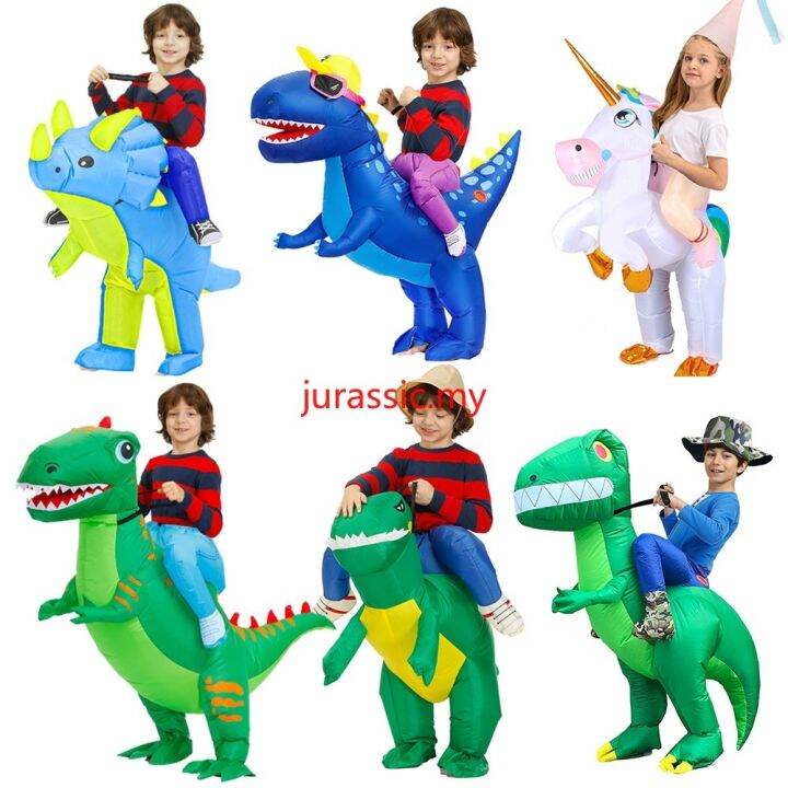 HOT Kids Inflatable Dinosaur Costume Boy Birthday Gift Dino Cosplay Clothing TREX Costume