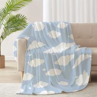 White Cloud Blanket Cartoon Blue Sky Throw Blanket Good Gift for Girl Boy Super Soft Fleece Lightweight Suitable for Sofa Chairs