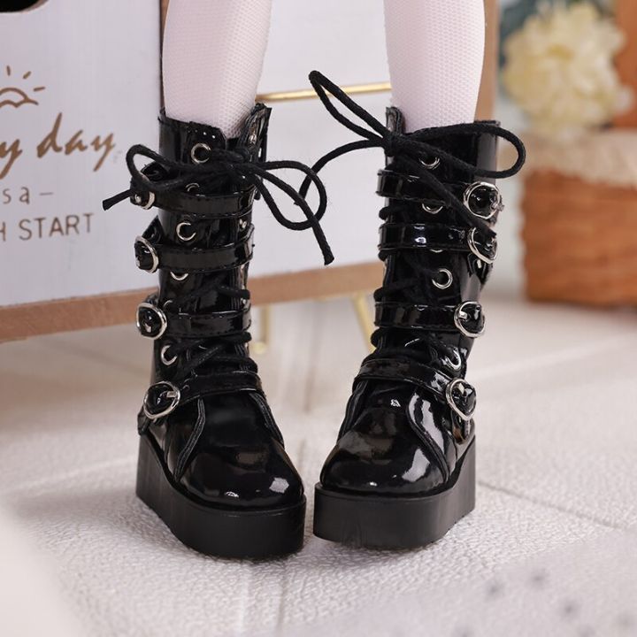 bjd-รองเท้า1-4ร่างกายทำจากหนังสีดำแบบสูงและอุปกรณ์รองเท้าตุ๊กตาตุ๊กตา