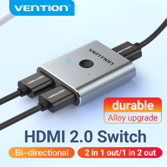 Vention hdmi 2.0 4k switch bi-direction bộ chia hdmi 1x2 2x1 adapter 2 in - ảnh sản phẩm 1