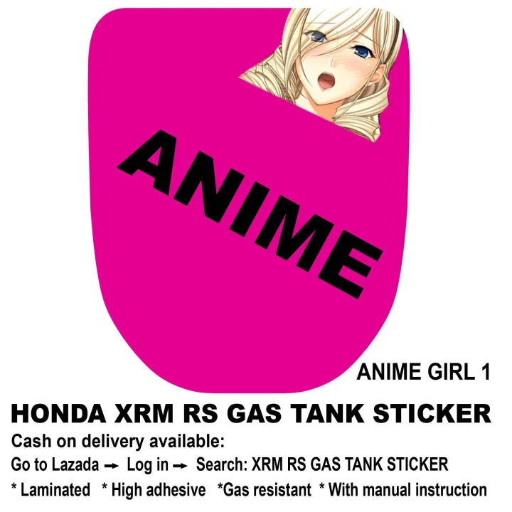 XRM RS GAS TANK STICKER (ANIME GIRL 1) ej cycle Lazada PH
