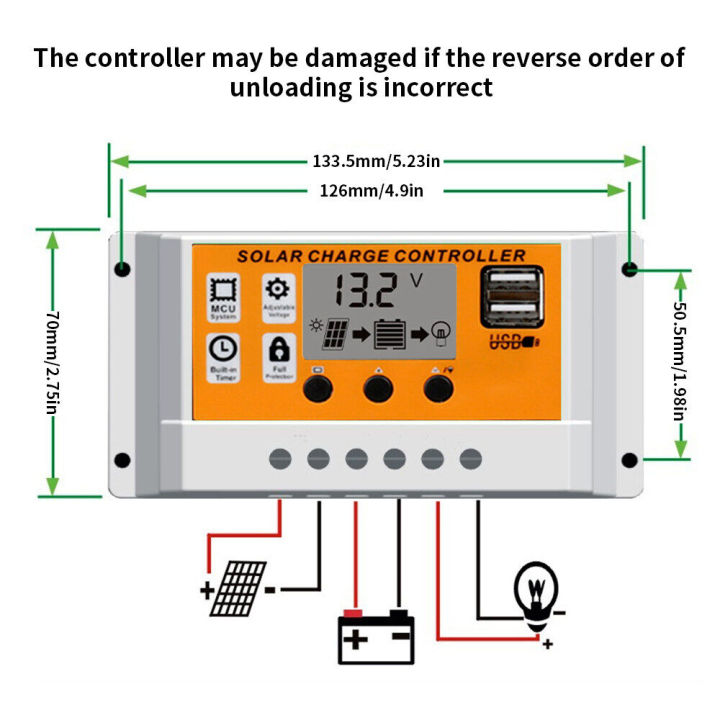 pcbfun-แผงเซลล์แสงอาทิตย์แบบลบ10-20-30-amp-12v-24v-pwm-ออกแบบให้มีขนาดกะทัดรัดเครื่องควบคุมการชาร์จจอแสดงผล-lcd