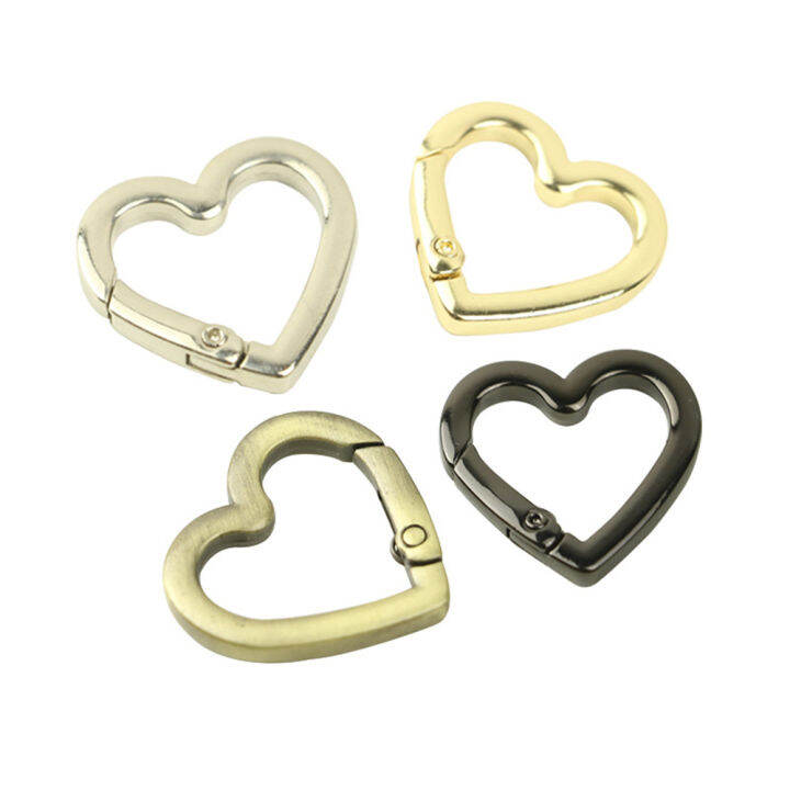 keyring-bag-clip-pendant-handbag-leather-buckle-snap-ring-chain-openable-connect-spring-gate-heart