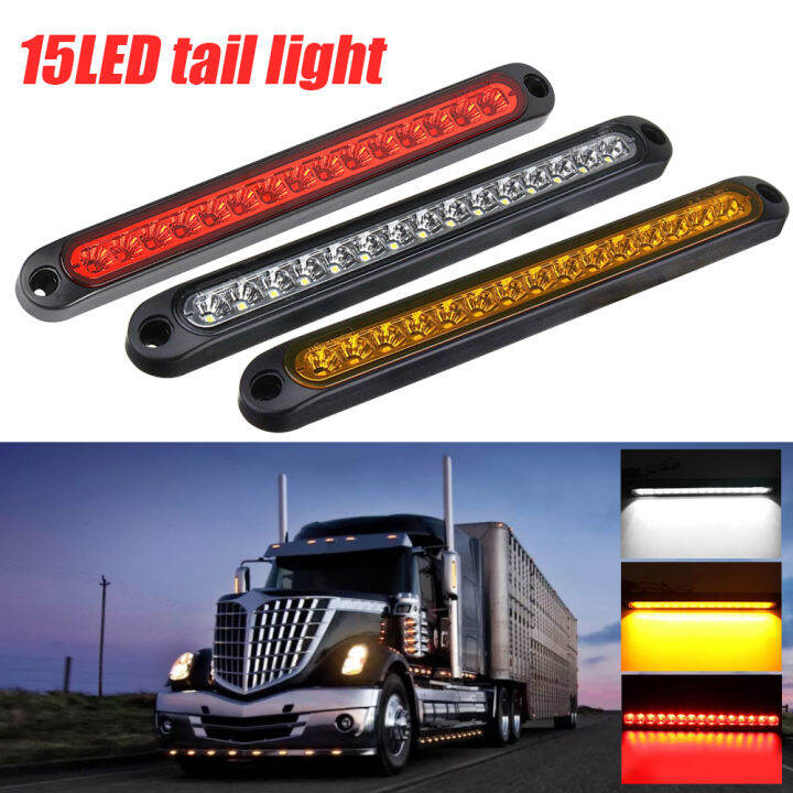 Universal 15LED Car Light Bar 12V Red Third Brake Light Rear Light